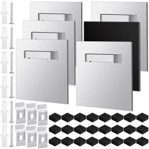 Tandefio 6 Pack Self Adhesive Hanger 3.15 x 3.15 Hangers Adhesive Picture Hanging Plate Kit for Mirrors and Hanging Art/ Photos on Acrylic, Glass, Aluminum or Other Flat Panels