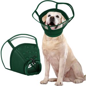 Kuoser Large Dog Cone Collar After Surgery, Soft Cone for Dogs to Stop Licking, Breathable Pet Recovery Collar Comfortable Elizabethan Collars, Adjustable Protective Dog Cones for Large Dogs, Green XL