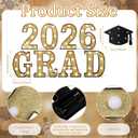 2026 Graduation Decorations 8.6 Inch Gold Glitter Light up Sign 'grad 2026' - Graduation Party Decor for Kindergarten Preschool High School College