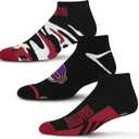 For Bare Feet Men's Camo Boom 3 Pack Ankle Sock (Large, Team Color)