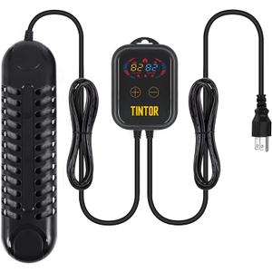 Submersible Aquarium Heater, 800W/1200W fish tank heater, double tube heating, rapid heating and energy saving, LED digital temperature controller, suitable for sea water and fresh water(1200W) (1200W(150-300gal))