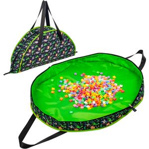 Kids Toy Storage Organizer Play Mat Bag for Lego Large Zippered Baby Tidy Toy Storage Bag Portable Fold Up Neat Easy Clean Up Container Bag for Children home and travel (Dinosaur)