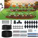 300FT Drip Irrigation System Kit, Quick Push-to-Connect Auto Garden Watering Irrigation System with 70FT 1/2'' & 230FT 1/4'' Tubing, Adjustable Dripper Sprayers for Raised Bed, Lawn, Greenhouse
