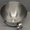 GuanQiao 6 QT Food-Grade Stainless Steel Mixer Bowl Compatible With KITCHENAID BOWL LIFT STAND MIXERS 5.5-6 Quart, With Anti-slip Handle & 2 Matching Locks, Stainless Steel Polished