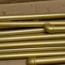 Industrial Pipe Clothing Rack, Double Rod Clothes Rack for Hanging Clothes, Heavy Duty Metal Garment Rack for Home Retail Boutique (Gold)