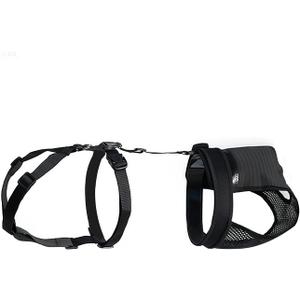 Female Dog Heat Pants with Harness Design - Anti-Slip, Anti-Mating, Reusable & Washable Underwear for All-Day Protection (Black, S)