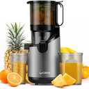 GDOR Cold Press Masticating Juicer Machines, Self Feeding Slow Pure Juicer, 5.3" Extra Feed Chute Fit Whole Vegetable and Fruit, Grey