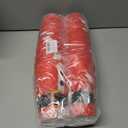 50Pcs Christmas Santa Plastic Cups, 16 oz Santa Belt Design Red Black White Disposable Drinking Cup Xmas Holiday Party Drinkware Table Decor for Xmas Winter Party Beverage Drink Supplies