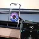 CARFIB Car Phone Mount fit for Tesla Model Y Model 3 Accessories Strong Magnet Screen Phone Holder Adjustable fit for iPhone and Other Phones with Magsafe Magnetic Ring