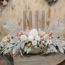 20 Pieces Artificial Silver Glitter Leaf Spray Leaf Picks 13" Tall for Christmas Winter Wedding Wreath Tree Swag Floral Arrangment Vase Bouquets Table Centerpieces Decoration