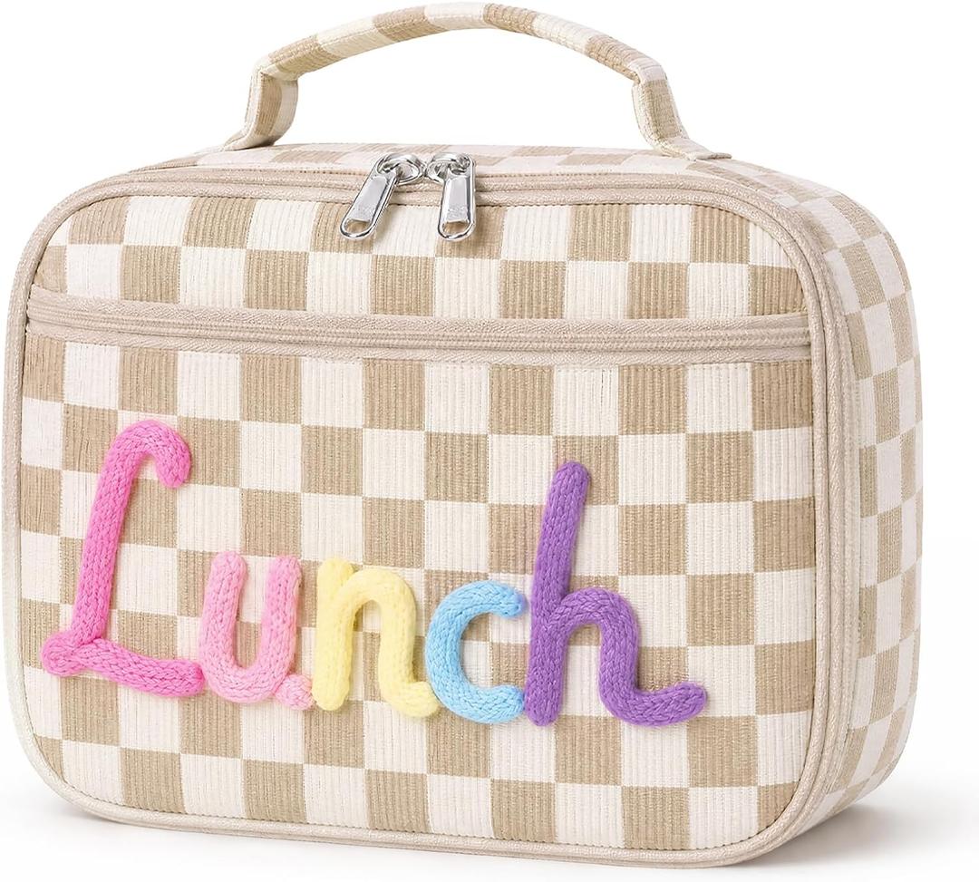 Mumufy Corduroy Lunch Tote Bag for Girls Boys Gift for School