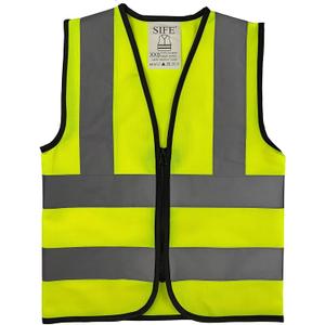 SIFE Kids' Safety Vest for Young Explorers,6 Color Options, with 6 Reflective Strips-Class 2 High-Visibility-Zipper-Yellow-XXS