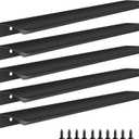 Malimali 5 Pack Black Finger Edge Pulls for Wardrobes Cabinets 11.81" Drawer Pulls Kitchen Cabinet Handles Modern Aluminum Concealed Tab Pulls for Closet Door, Matte Black