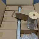 VITEVER [ 20pcs Set ] Glass Cups with Bamboo Lids and Glass Straw - Beer Shaped 16 oz Iced Coffee Drinking Glasses, Cute Tumbler Cup for Smoothie, Boba Tea, Whiskey, Water