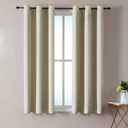 ChrisDowa Blackout Curtains 48 inches Long for Bedroom - 2 Panels Set Grommet Thermal Insulated Room Darkening Curtains for Living Room (Beige, 42 x 48 Inch)