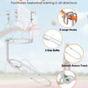 mocomax Basketball Return Attachment, 180 Rotatable Basketball Rebounder with 3 Stable Large Hooks for 18" Rim, Basketball Training Accessories for Outdoor & Indoor Solo Play & Practice (White)