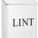 Calindiana Modern Farmhouse Metal Magnetic Lint Bin for Laundry Room Decor and Accessories with Lid and Laundry Room Organization and Storage Wall Mount Space Saving Washer and Dryer Trash Can, White