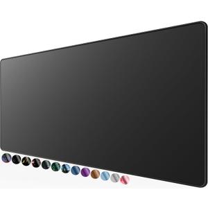 KTRIO Large Gaming Mouse Pad with Superior Micro-Weave Cloth, Extended Desk Mousepad with Stitched Edges, Non-Slip Base, Water Resist Keyboard Pad for Gamer, Office & Home, 31.5 x 11.8 in, Black