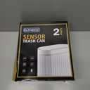 ELPHECO Automatic Motion Sensor Trash Can - 2 Gallon Slimline for Bathroom, Bedroom, Kitchen, Office - White with Gold Trim