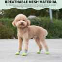 Dog Shoes for Small Medium Dogs, Dog Boots & Paw Protectors with Soft Anti-Slip Rubber Sole, Mesh Breathable Dog Shoes for Winter Snowy Day, Summer Hot Pavement (Green, 35# (0.9"x1.1")(WxL))