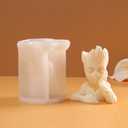 Groot Cylinder Candle & Resin Mold - Resin Casting Silicone Molds for Home Decor & Candle Making Wave Spiral Mold