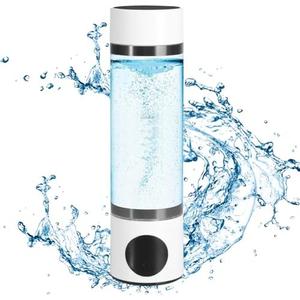 3 Mins Negative Ion Hydrogens-Rich Water Cup Generator Alkaline 450ML Portable USB Charge Electrolytic Generator Ionization Bottle Glass Anti-Aging Health Care Cup (Gray)