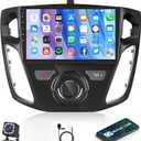 Android Car Stereo for Ford Focus 2012 2013 2014 2015 2016 2017 2018 with Bluetooth GPS Navigation, Rimoody 9 Inch Touch Screen Car Radio with FM WiFi Mirror Link + Backup Camera