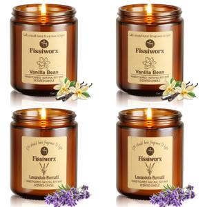 Scented Candle Set 4 Pack, Candle for Home Scented, Odor Eliminating, Stress Relief, 30oz, 220 Hours Long Lasting Soy Wax Gift Set for Women