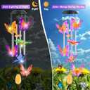 Womens Gifts for Christmas Wind Chimes Gift for Mom Birthday Gifts for Women Mom Butterfly Wind Chimes for Outside Gift for Grandma Solar Lights Garden Outdoor House Patio Dcor