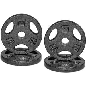 CAP 5lb Standard 1-Inch Cast Iron Grip Weight Plates, 4-Pack, Black