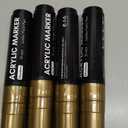 4 PCS Gold Jumbo Permanent Markers - 15mm Wide Tip Thick Acrylic Paint Pen, Large Acrylic Paint Markers for Rock Painting, Calligraphy, Poster, Canvas, Valentines Sign, Glass, Wood, Metal, Ceramic