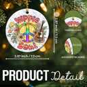 10 x Hippie Christmas Ornaments 2025, Hippie Gifts for Women, Men, Friends, Family - Peace Sign Ornaments for Tree Decorations, Ceramic Boho Christmas Ornaments - Boho Xmas Party Favors