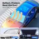 Magnelex Car Windshield Sunshade Double-Layer Design for 2X Heat Blocking, Blocks UV Rays, Foldable Sun Shade for Cars, Trucks & SUVs, Keeps Interior Cooler, Medium (59 x 31 in)