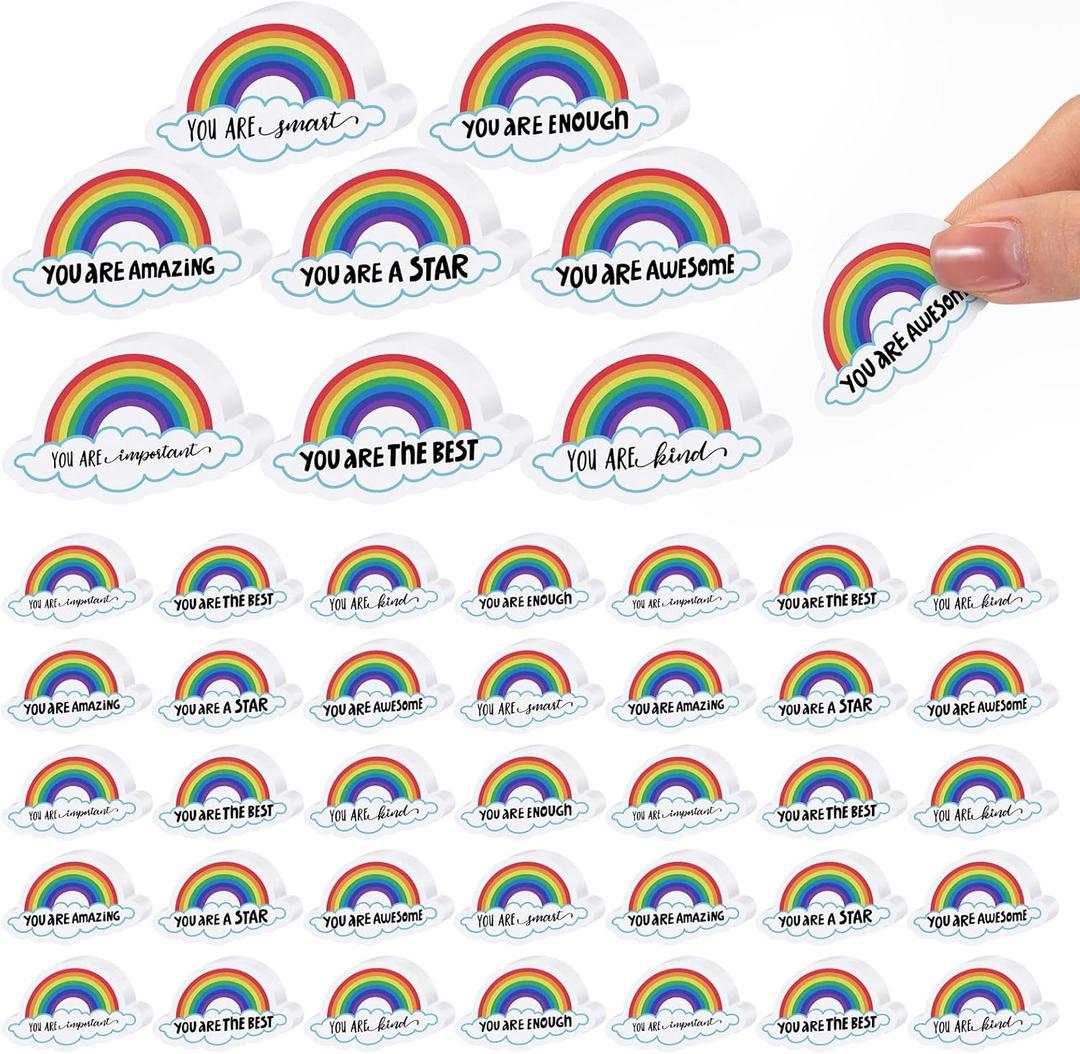 50 Pcs Inspirational Erasers Bulk Mini Appreciation Pencil Erasers Operation Christmas Gifts for Teacher Office Party Favors