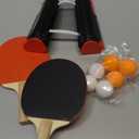 FBSPORT Ping Pong Paddle Set, Portable Table Tennis Set with Retractable Net, Rackets, Balls and Carry Bag for Indoor/Outdoor Games (Black)