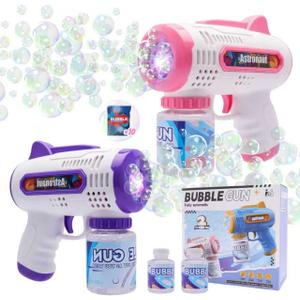 Bubble Gun Toy, Suitable For Boys And Girls Aged 3 And Up, Contains Bubble Solution. Kids Toys For Ages 3-5 4-6 5-7, Outdoor Outside Toy For Kids Ages 4-8, Gifts For 3 4 5 6 7 8 Year Old Boys Birthday (Pink & Purple)