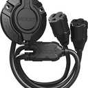 NOCO GCP2 15A AC Port Plug, 125V Power Inlet Socket, and Waterproof Electrical Outlet Receptacle Box with Dual 16-Inch Integrated Outdoor Extension Cords