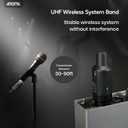 AROMA Wireless XLR Transmitter Receiver, UHF Wireless Microphone Audio System for Dynamic Mics PA Mixer
