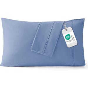 Bedsure King Size Pillow Cases Set of 2 - Slate Blue Brushed Microfiber Pillowcases 2 Pack, Super Soft Pillow Case Cover with Envelope Closure for Kids, Wrinkle, Fade Resistant, 20x36 Inches