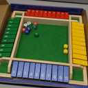 Shut The Box Dice Game 12 Inch Upgraded 2-4 Player Wooden Dice Game Math Addition Games Close The Box Family Wooden Dice Board Game for Kids Adults, Tabletop Version for Classroom, Home, Party or Bar