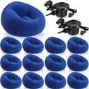 Realspring 6 9 12 Pcs Inflatable Bean Bag Chairs for Adults with Electric Air Pump, Blow up Couch Folding Portable Inflatable Couch Lazy Sofa for Outdoor Movie Night Camping(Dark Blue,12 Pcs)