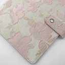 Aesthetic A5 6 Ring Binder Refillable Notebook Budget Binder Magnet Closure Fabric Pink Peach Blossom Binder 5.5 x 8.5 Loose Leaf Planner with 7 Tabbed Dividers for Women School Office