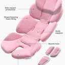 Infant Car Seat Insert Adjustable Head Support for Preemie Newborn Toddler, Reversible Baby Head Body Support Cushion for Carseats and Strollers Side Impact Protection - Pink