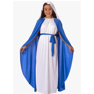 Morph Virgin Mary Costume For Kids, Virgin Mary Costume For Girls, Nativity Outfits For Children, Religious Dress Up Size L