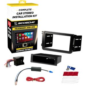 Scosche ICVW6BN Double DIN Radio Install Dash Kit Compatible with Select 2006-15 Non-Factory Amplified Volkswagen Vehicles - Complete Car Stereo Installation Kit - See Vehicle Fit Guide in Images