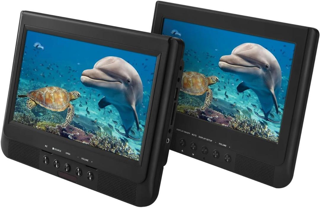 Onn 10" Dual Screen Portable DVD Player Kit with Storage Bag (1000122641)™
