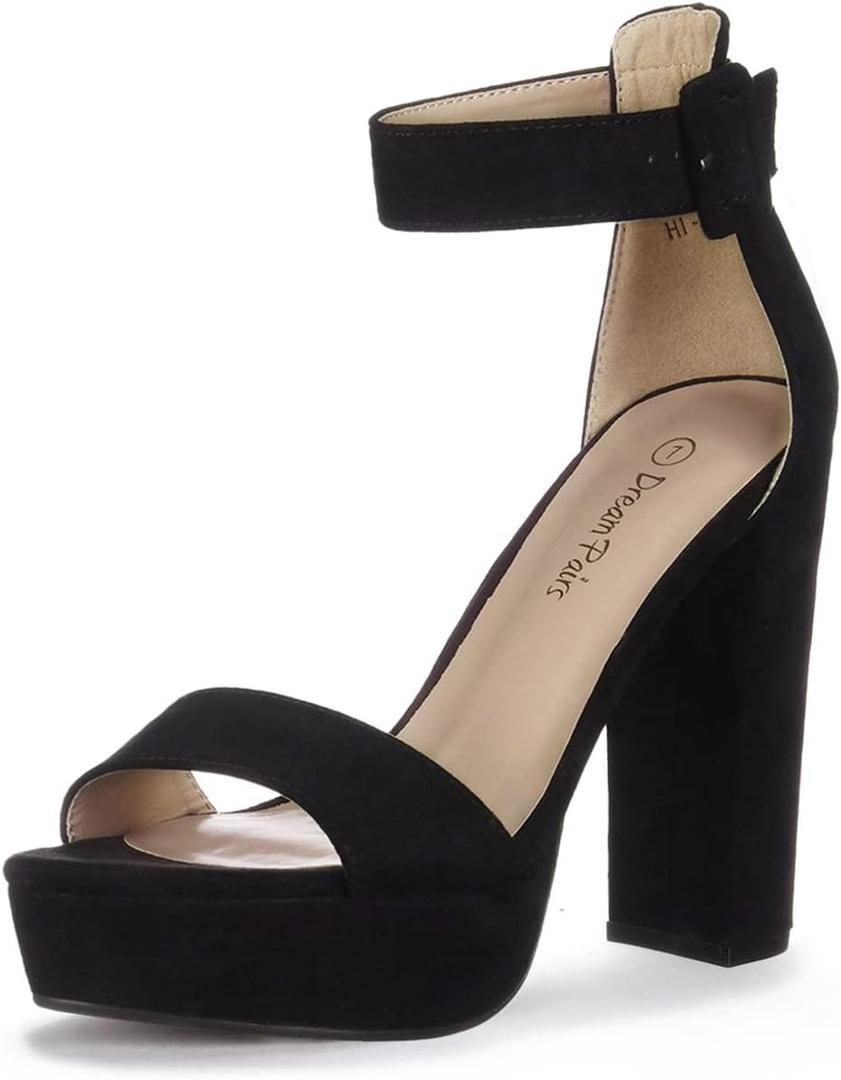 DREAM PAIRS Women's Platform Heel Sandals, Open Toe Ankle Strap Heel Fashion Wedding Party Dress Sandals Shoes (8)
