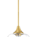 Light Hanging Indoor Kitchen Island Pendant Ceiling Light 8.2" Drum Clear Glass Shade Fixture,Brushed Bronze Finish Modern Farmhouse Dinning Over Sink Adjustable Rod