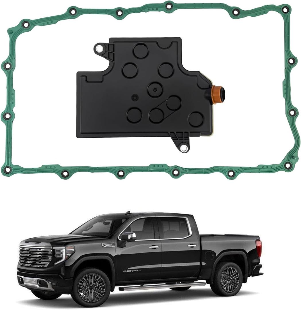 Transmission Filter & Gasket Kit Fits Cadillac CT4 CT5 CT6 Escalade, Chevrolet Camaro Silverado 1500 Suburban Tahoe, GMC Sierra 1500 Yukon — Replaces 24294355 & 24297886, OEM Metal Support, ACM Rubber