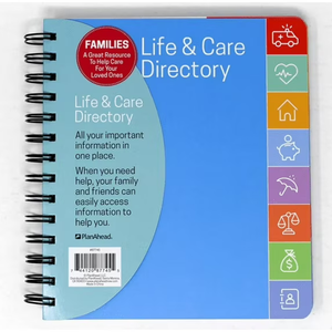 PlanAhead Medical Journal 7 in. H X 7.5 in. W X 0.8 in. D Life and Care Directory Book Multico and paper 12 cards